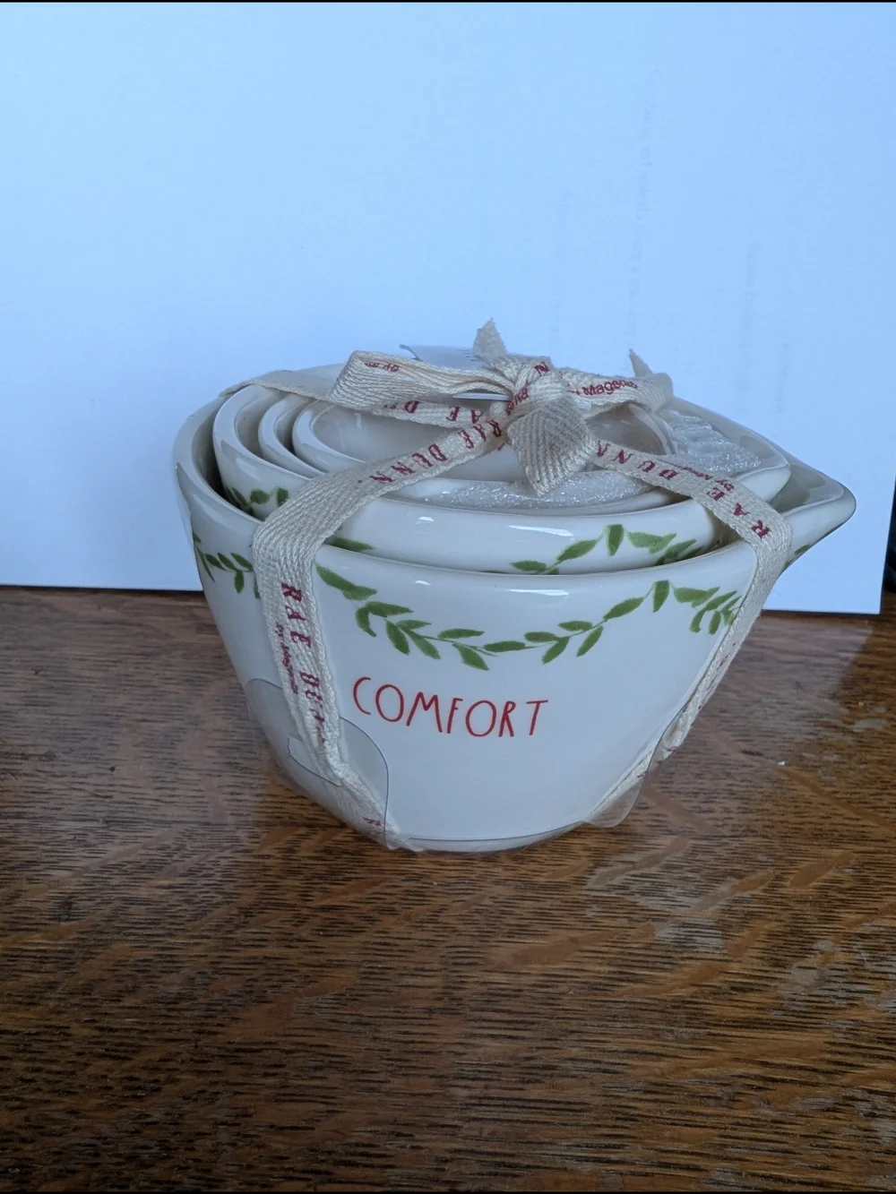 RAE DUNN Christmas Measuring Cups 4 pc. (Comfort, Merry, Cheer, Joy) Rare